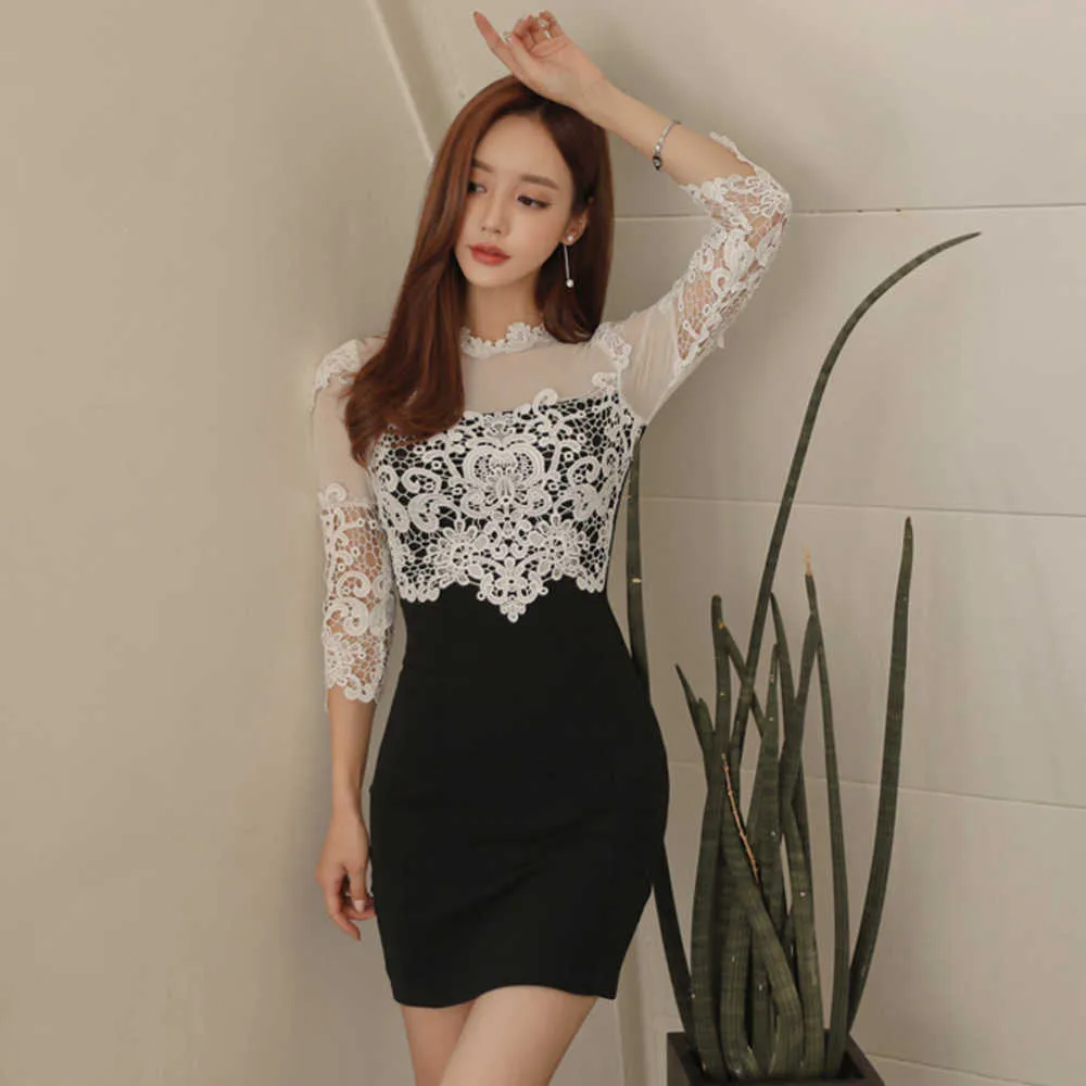 Night club Dress 2023 Spring Temperament Fashion New Product Rendas Slim Women's Pencil saia VESTIDOS SEXY PARA MULHERES roupas pretas