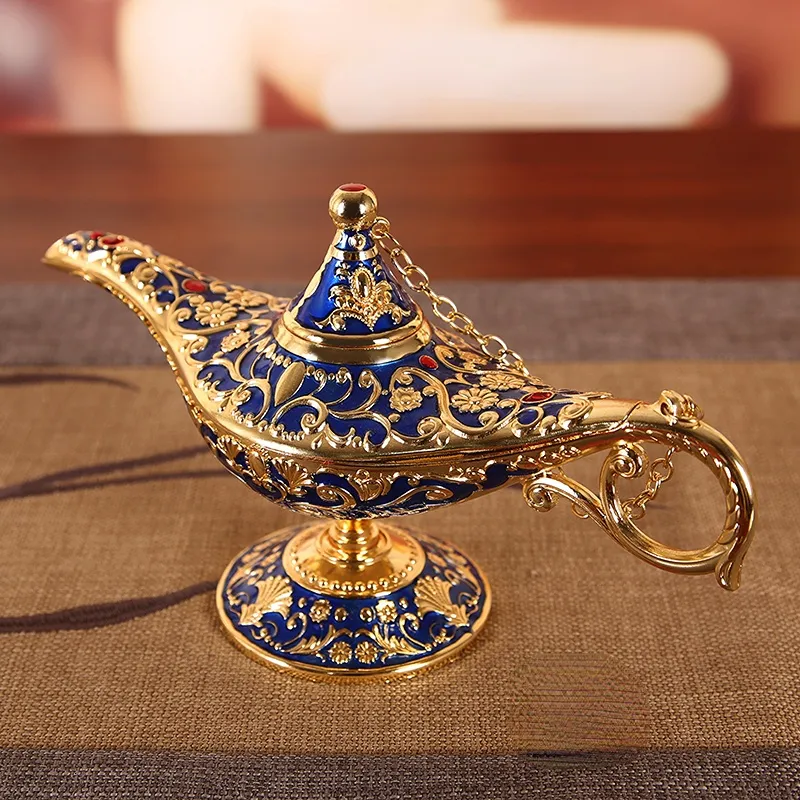 Dekorativa föremål Figurer Aladdin Magic Lamp Ing tusen och en nätter Blessing Living Room Southeast Asian Style Handicraft Ornament 230616