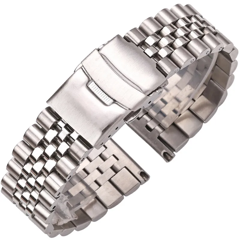 Cinturini per orologi Cinturino per orologio in acciaio inossidabile Bracciale 18mm 20mm 22mm 24mm Donna Uomo Argento Cinturino in metallo massiccio Accessori 230616