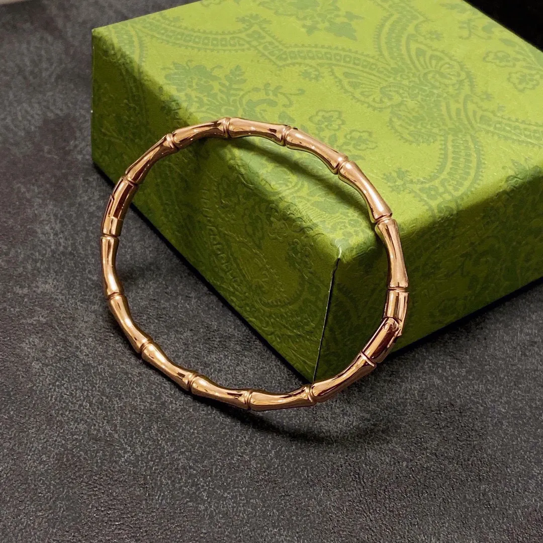 designer bracelet Luxury High quality Bamboo knots design Bangle stainless steel gold buckle bracelet fashion jewelry men and women bracelets good