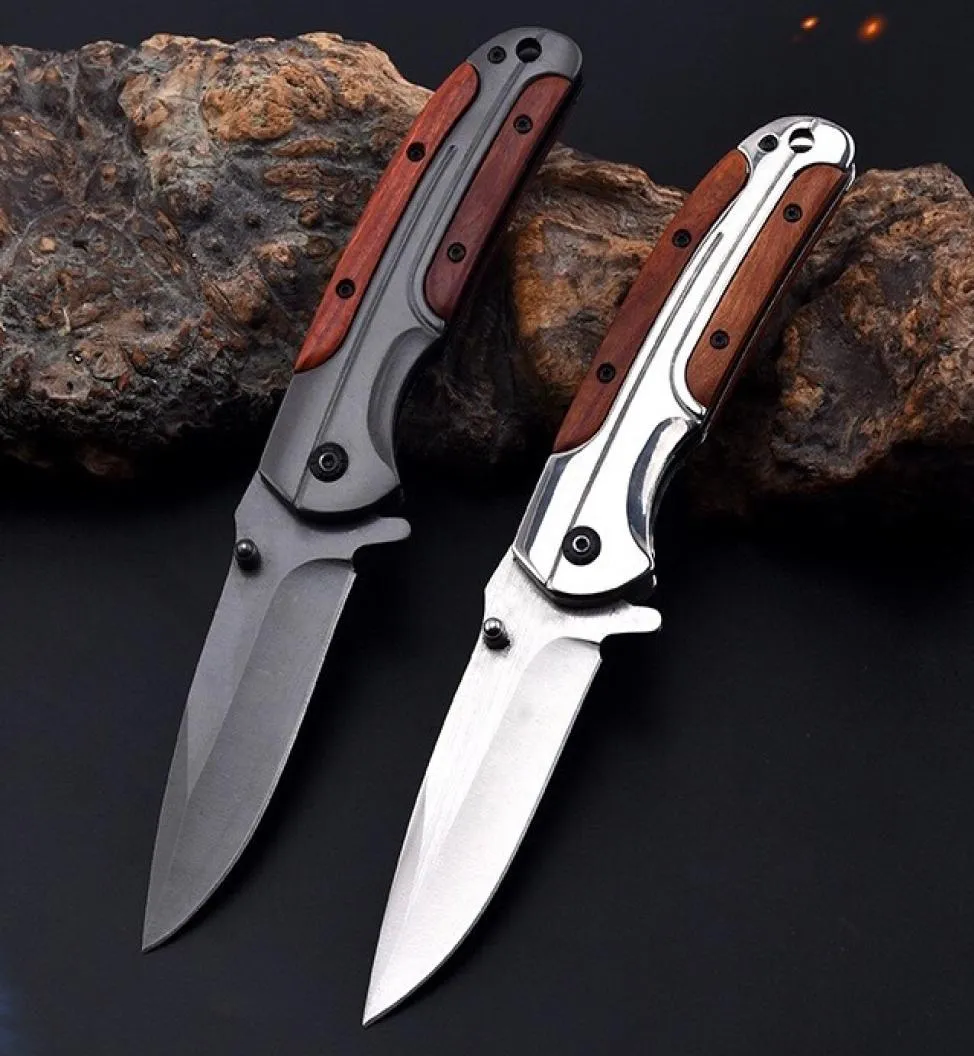 Tactical Knives Browning DA43 Steel Blade Wood Handle Camping Tool