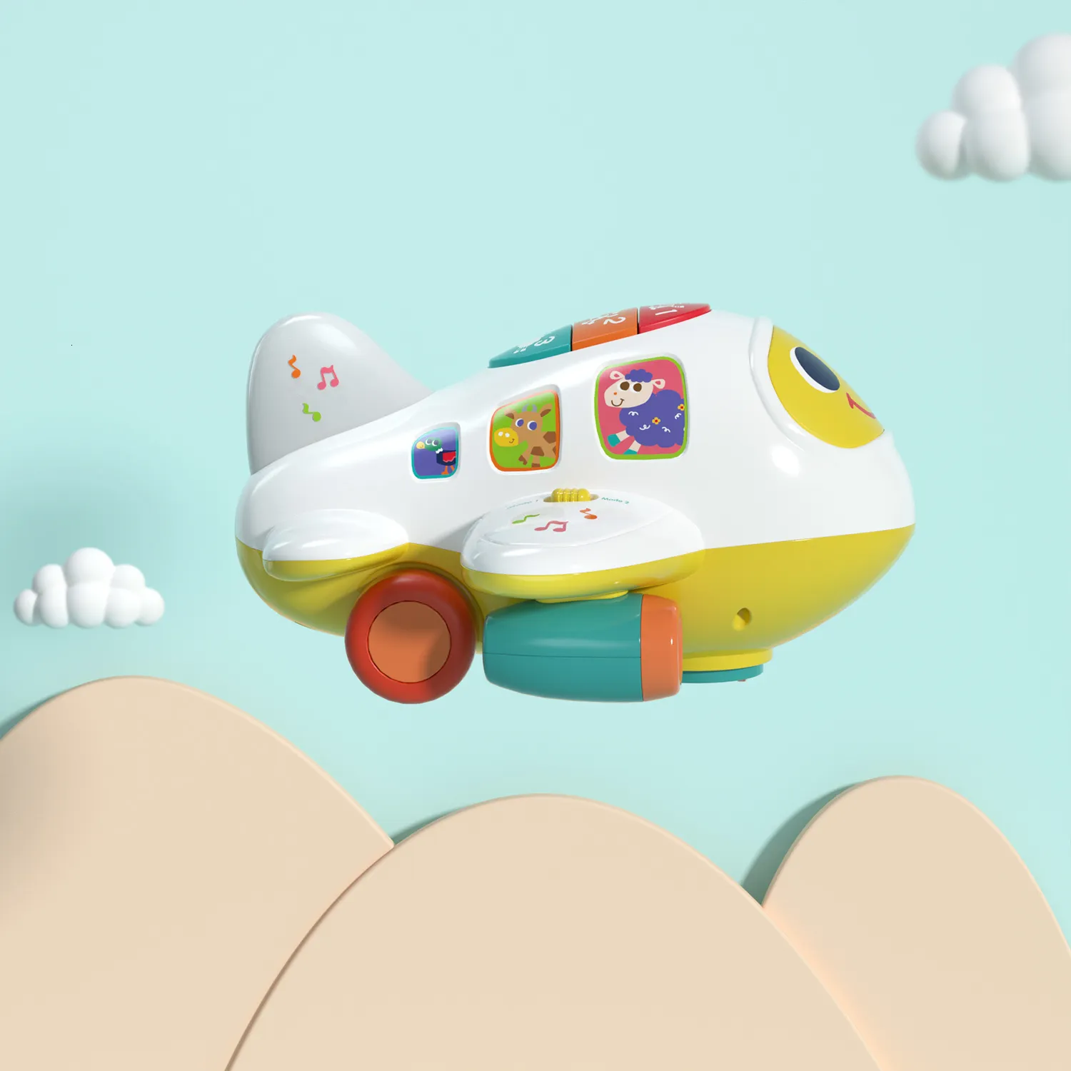 Oshhni Avion Jouet à Friction - Jouet Éducatif Avion Presse Pour Bébé 1 2 3 Ans, Garçons Et Filles