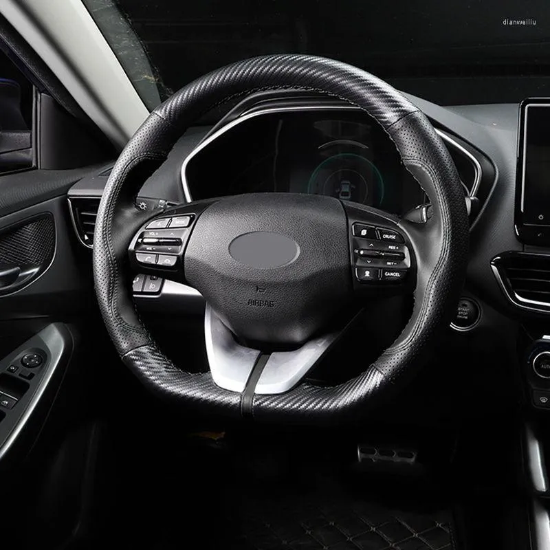 DIY Hand Stitched Soft Carbon Fiber Steering Wheel Covers Makro For