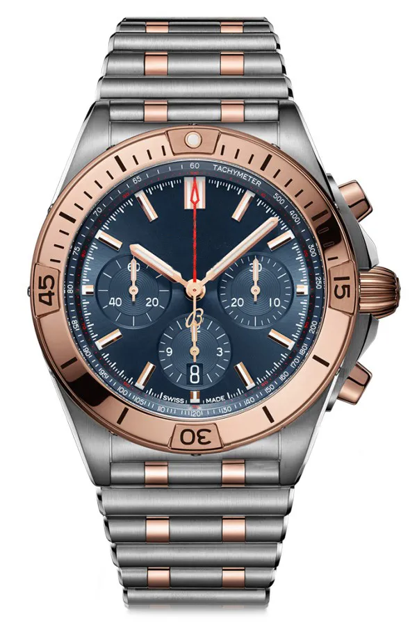 Дизайнерские часы Мужские часы Двухцветные наручные часы Модные наручные часы 42 мм CHRONOMAT Vk Кварцевый хронограф Нержавеющая сталь 316L Montre Luxe