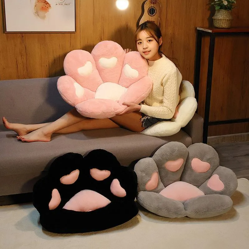 Cat Paw Cushion Cute Chair Cushions Kawaii Cat Paw Shape 28x 24