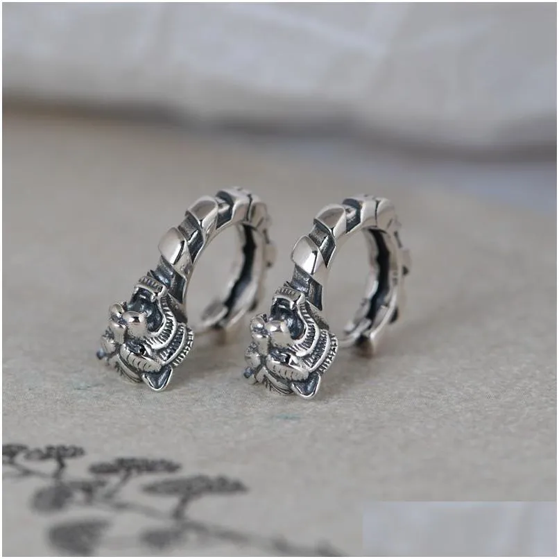 Charme 2021 Trend 925 Frauen Schmuck Ungewöhnliche Tiger Kopf Ohrstecker Vintage Stil Thai Silber Geschenke Für Mädchen Drop Lieferung Dhgarden Dhwuw