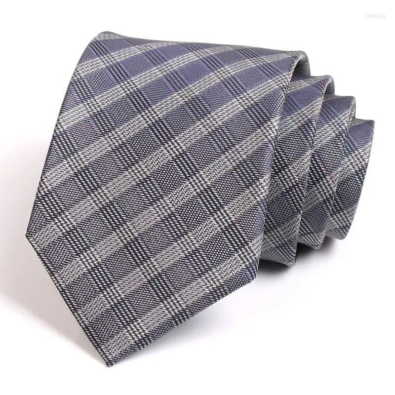 Bow Ties Brand Men's Classic Grey Striped Tie High Quality 8CM Wide For Men Business Suit Party Work Necktie Fashion Formal