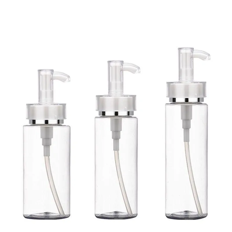 120ml 160ml 200ml Plastic cosmetic packaging PET lotion pump bottle high-end sub-bottling acrylic pump bottle hot sale Tqnka