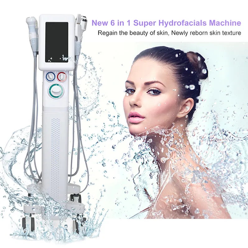 6 in 1 H2O2 Hydra Dermoabrasione Rf Bio Lift Spa Macchina facciale Hydro Microdermoabrasione Acqua Aqua Peel Cold Hammer getto di ossigeno