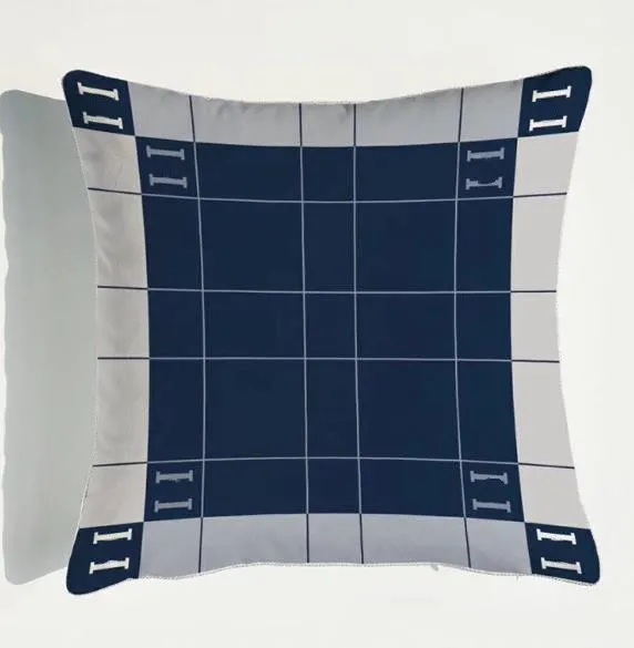 Funda de almohada Simple superior a cuadros terciopelo corto impresión dúplex almohada cojín modelo habitación KTV sofá madera soporte almohadas