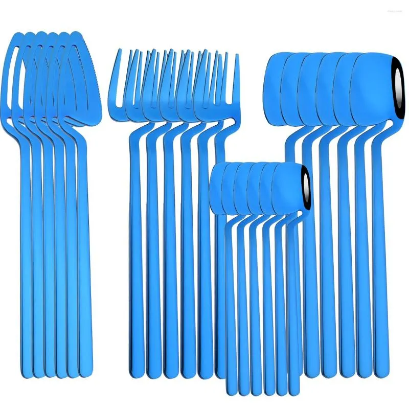Conjuntos de louça 24 peças conjunto de talheres facas garfos colheres de chá talheres de aço inoxidável talheres de jantar talheres de cozinha