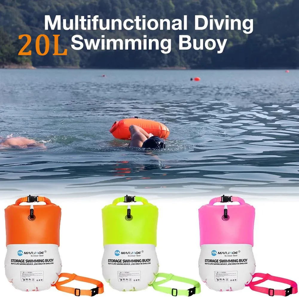 Boia de flutuação inflável 20L aberta em PVC com bolsa seca multifuncional bolsa de armazenamento à prova d'água bolsa inflável para esportes aquáticos 230616