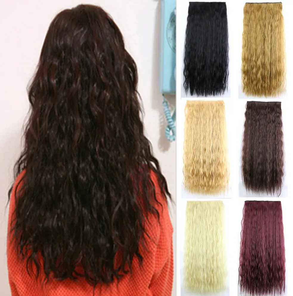 Extensões de cabelo permanente de milho de 24 polegadas com cinco clipes Variedade de estilos disponíveis Escolha sua combinação perfeita