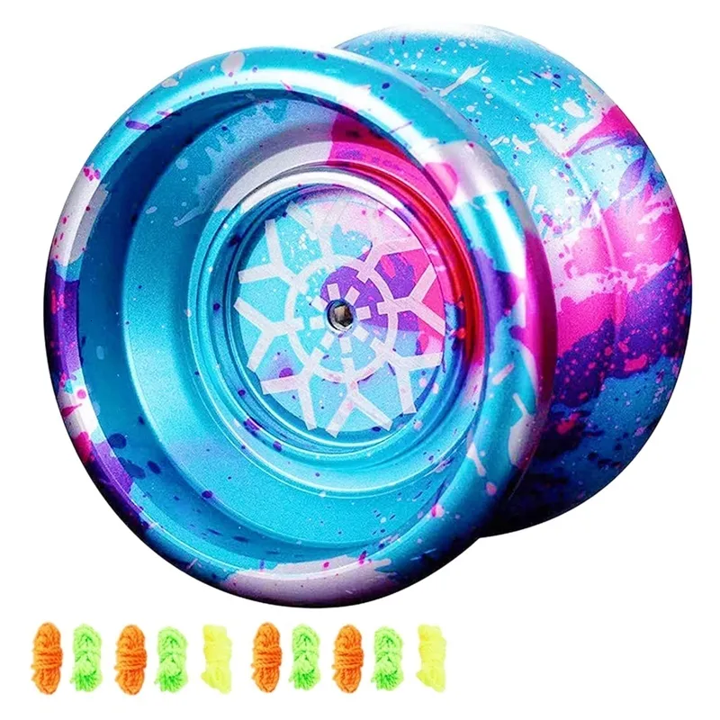 Yoyo Unresponsive Professional for Kids Aluminum Beginner YoYos Ball Yoyos Players with 10 Yo Strings 230616