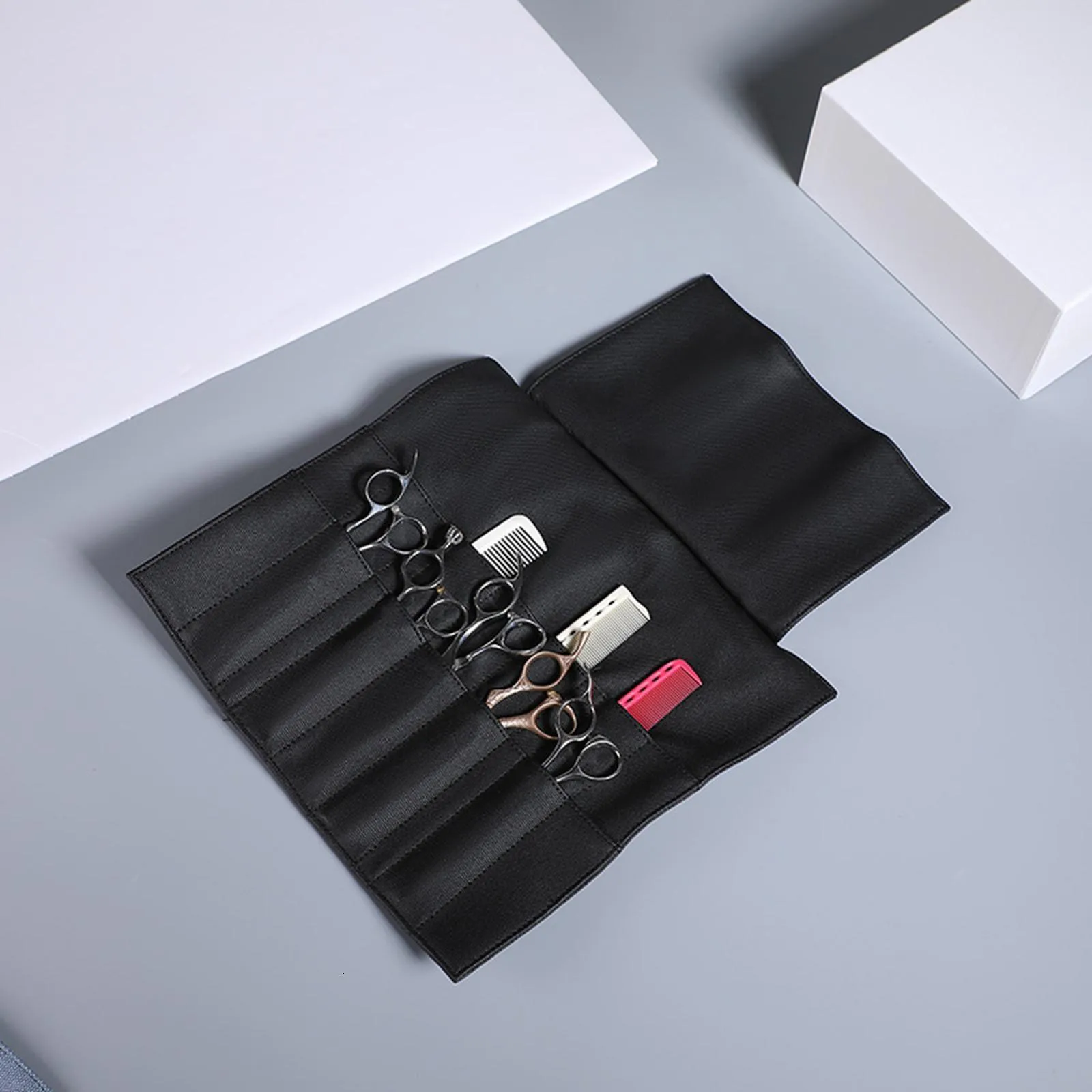 10 Pockets Shear Holder Pouch Salon Tools Bag for Hairdressers Roll Up Organizer Waterproof Wear Resistant Pouch Cases