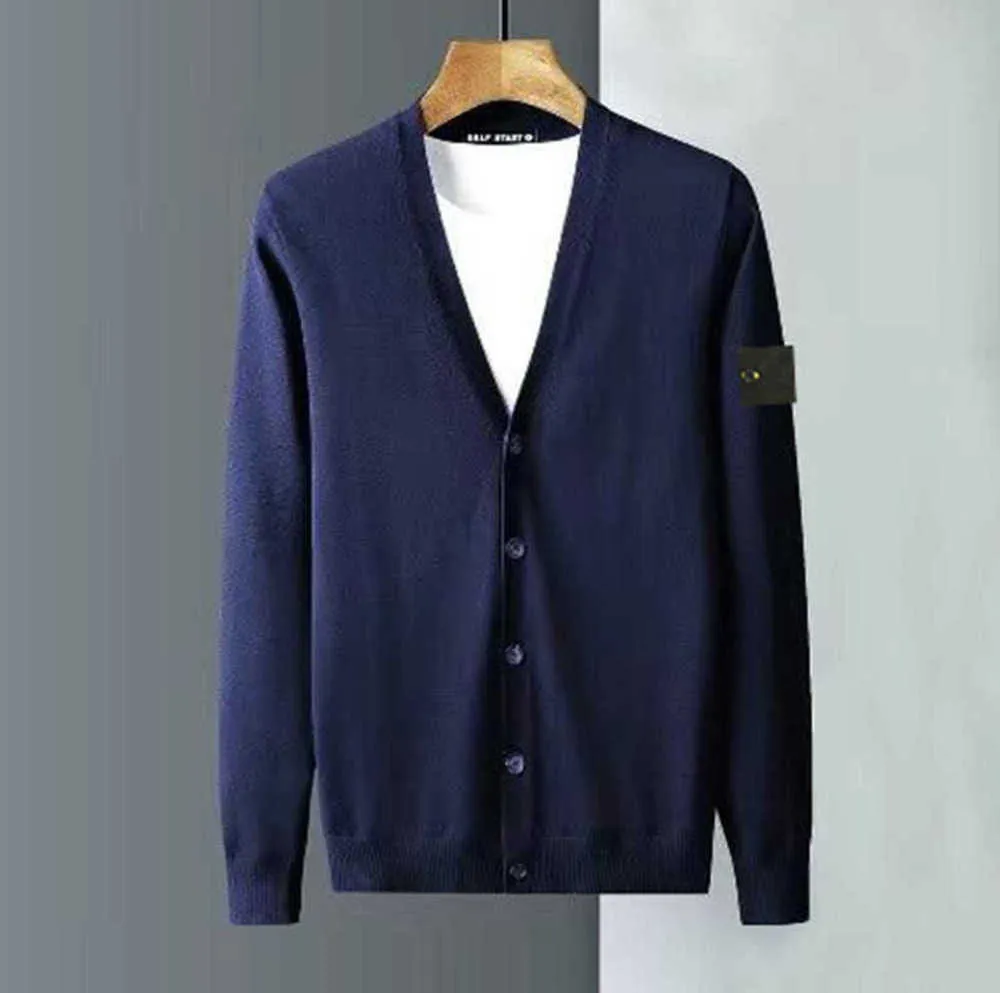 Mode Chandails Mens Designer Cardigan Tricots Manches Longues Stone Island Veste High Street Brodé Motif Ras Du Cou Tricots Hommes Femmes Printemps Automne