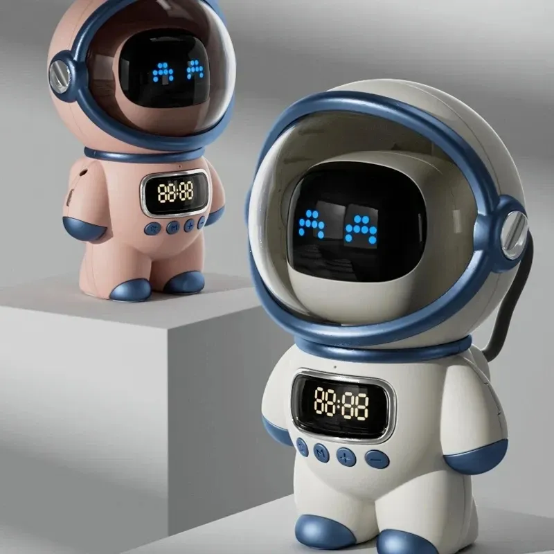 Intelligent Astronaut Bluetooth Speaker Creative Digital Smart Alarm Clock FM Radio Electronic Sleeping Night Light Table Clock