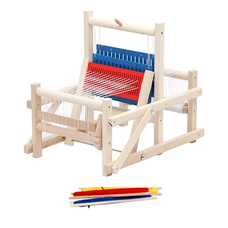 Trä traditionell vävning Toys Loom Machine Craft Education Toy Present Knitting Frame Toys for Kids