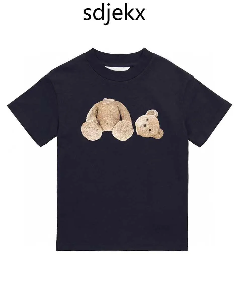 T-shirt a maniche corte per bambini con orso a testa mozzata estate 2023 abbigliamento per bambini di marca di moda mezza estate per bambini nuovi medi