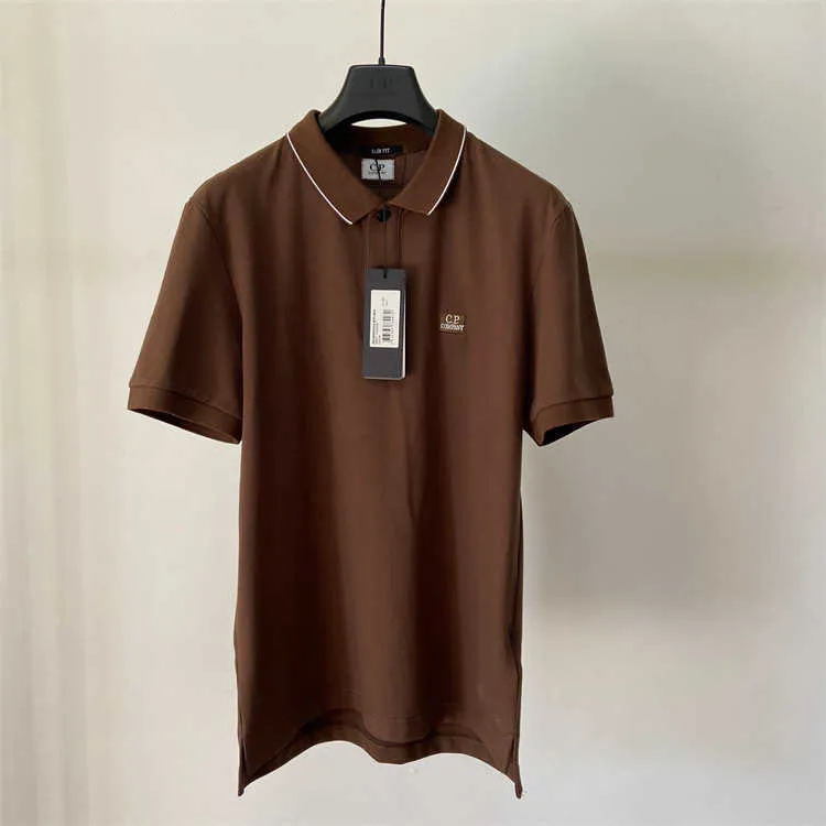 CP Shirt 2023 Новые мужчины Polos New Summer Boys 'Business Leisure Pearl Cotton Polo Рубашка молодежь Студенческая мода Бренд.