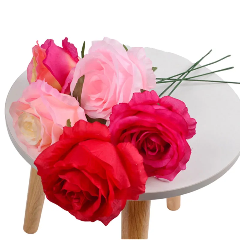 Kunstmatige rozen Bloemhoofdjes Decoratieve bloemen Bruiloften Boeketten DHZ-ambachten Bruidsdouche Pronkstukken Arrangementen Feesttafels Decoraties W0044
