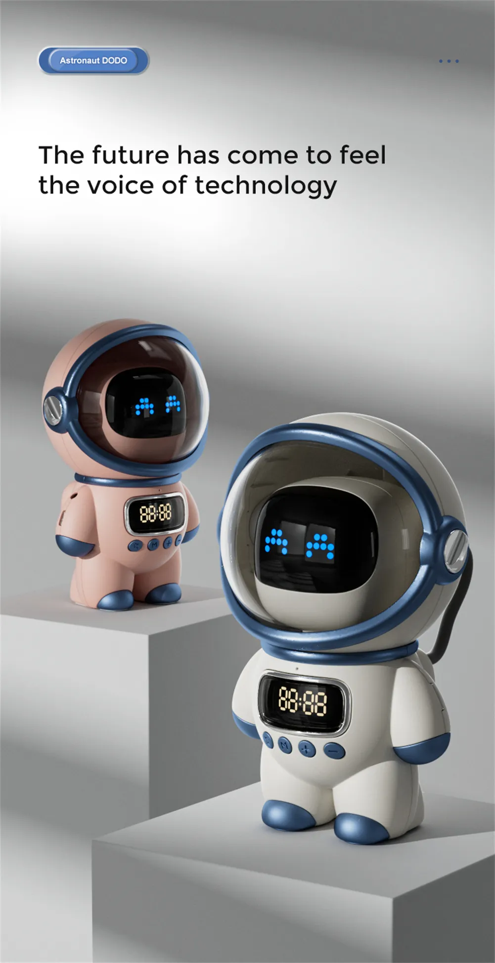 Radio Réveil Enfant Intelligent en Forme d'Astronaute • Ma Petite Horlogerie