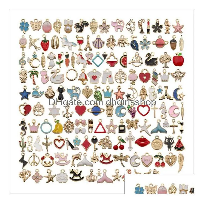 Charms Mix 150pcs KC Gold Talerz Biżuteria wisiorki