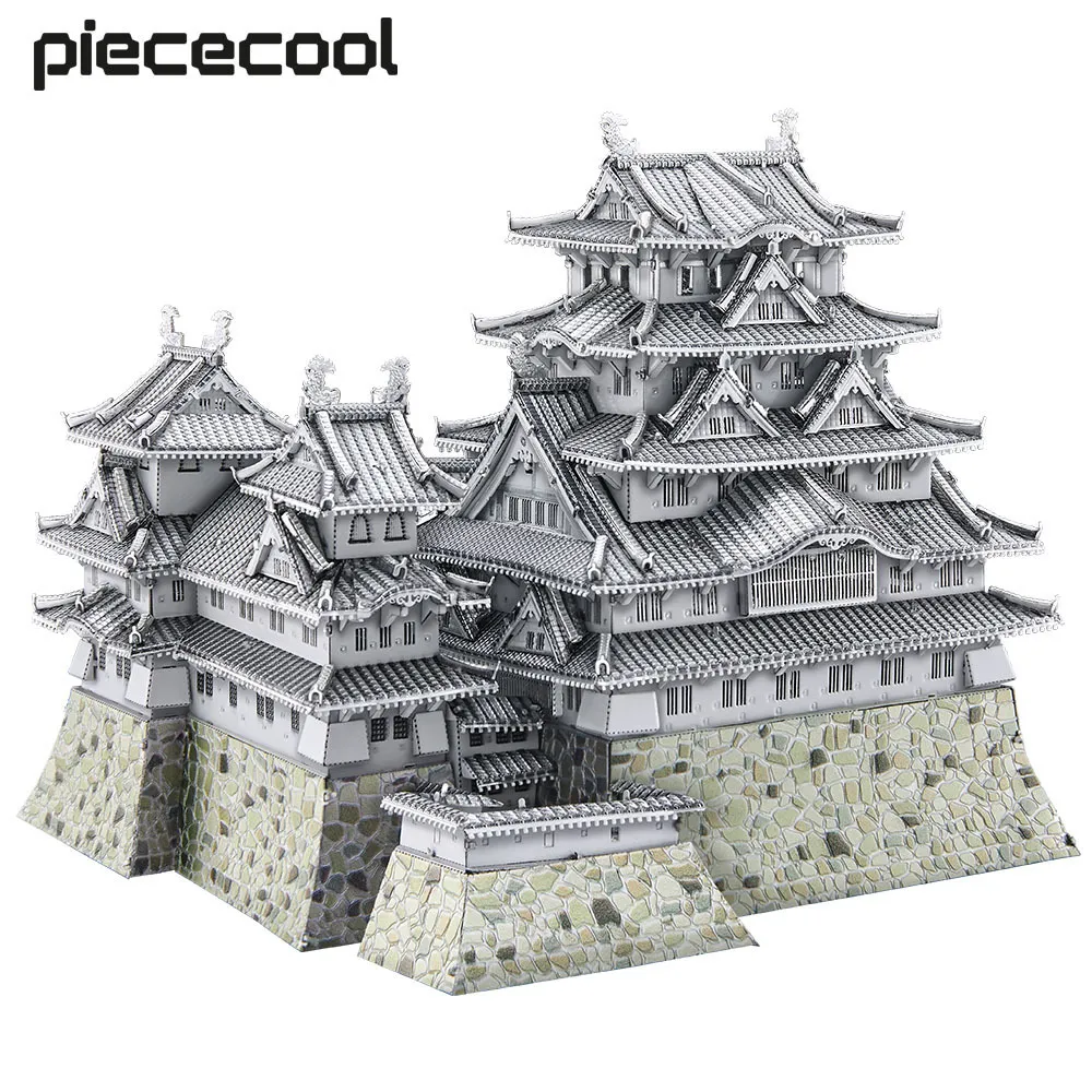 Puzzles Pizuls PileCool Model Building Kits Himeji-jo Castle Puzzle 3d Metal DIY Toys for Kids Brain Teaser Gifts 230616