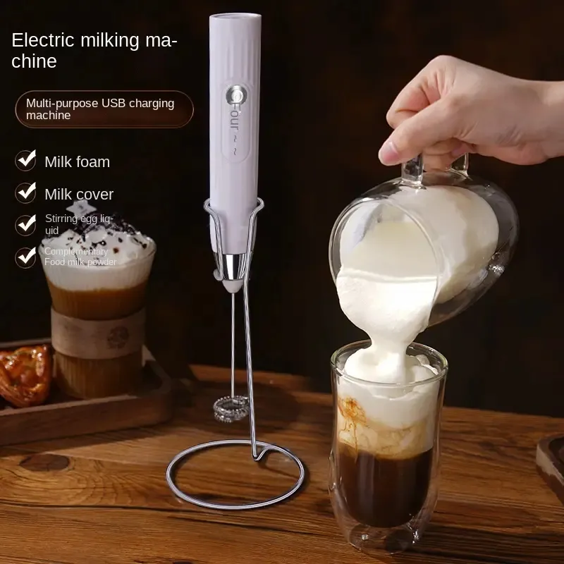 1pc Electric Milk Frother & Egg Beater, Handheld Mini Coffee Mixer