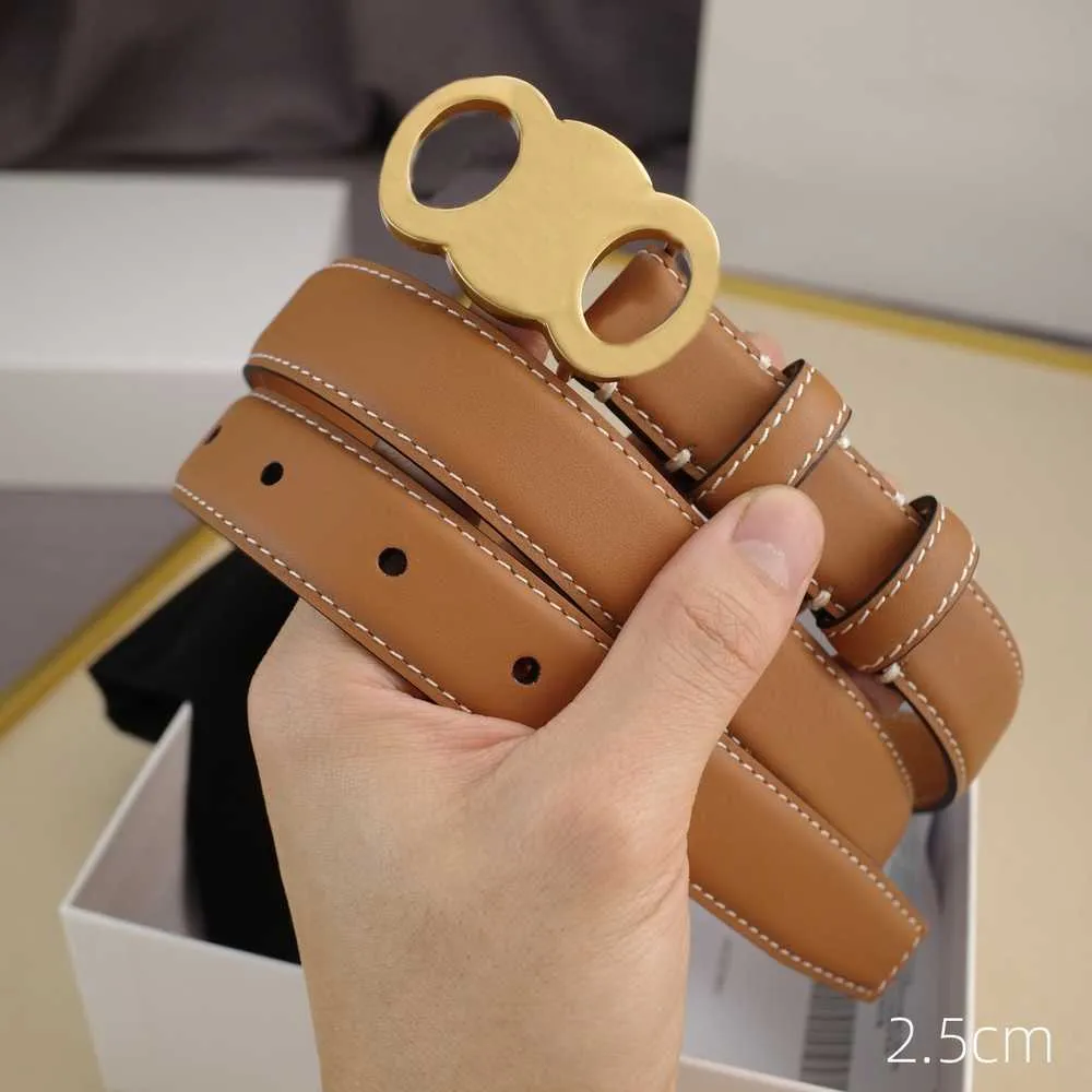 Belt Fashion Designer Belts for Men Womens Smooth Gold Buckle Leather Ladies Classic Casual Girdle Width 2.5cm with Box 34y7