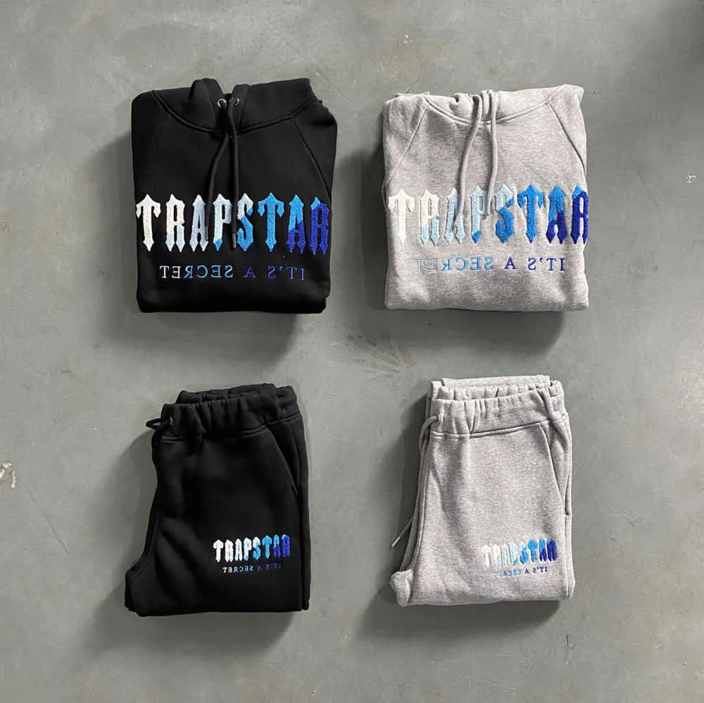 Men's Tracksuits 23ss Men Designer Trapstar Activewear Hoodie Chenille Set Ice Flavours 2.0 Edition 1to1 Top Quality Tidal flow design 557ess
