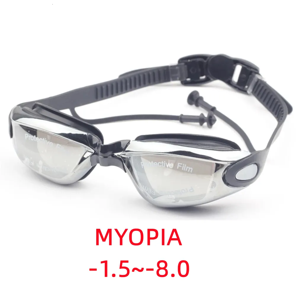 goggles Adult Myopia Swimming Goggles Earplug Professional Pool Glasses Anti Fog Men Women Optical Waterproof Eyewear Diopter 230617