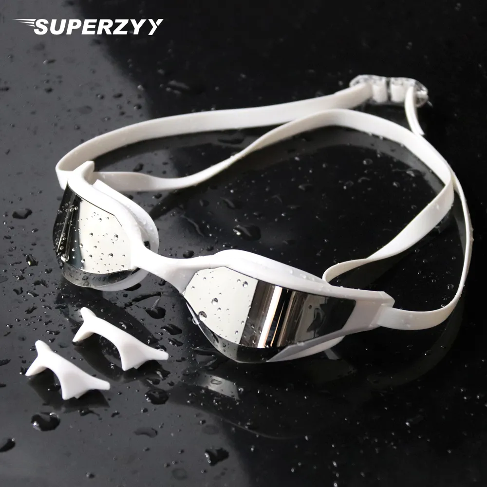 Goggles Superzyy Professional HD FOG Yüzme Gözlükleri Anti-İv Gözlükleri Büyük Çerçeve Silikon Yüzme Camları Erkekler ve Kadınlar İçin 230617