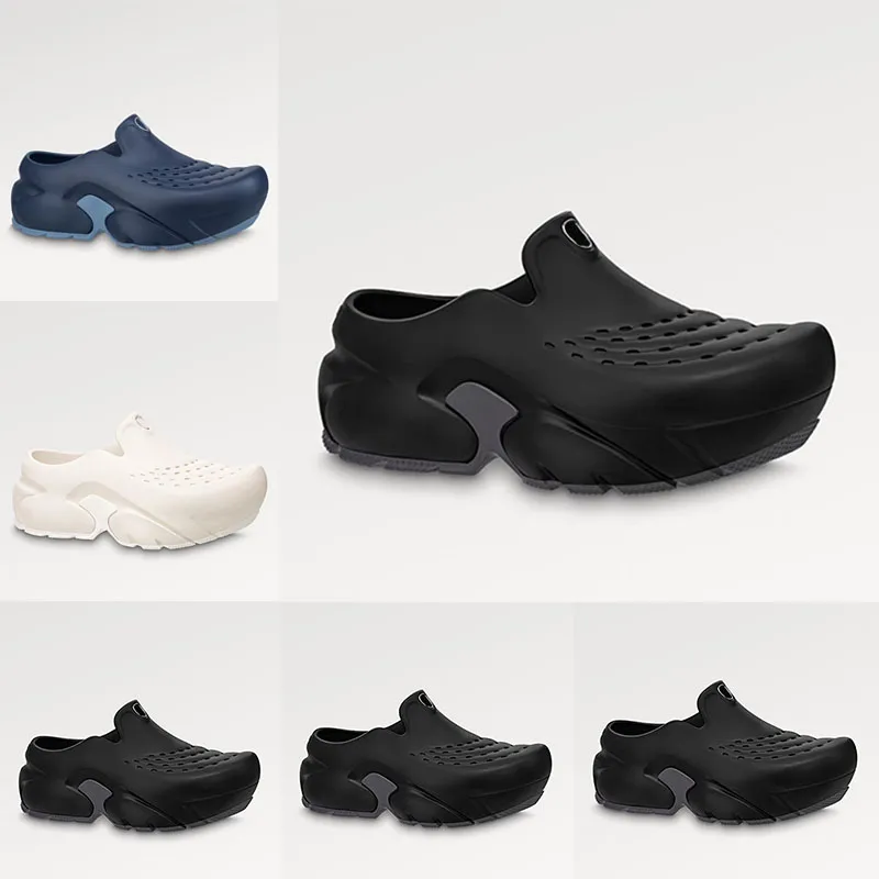 23SS Yeni Sezon Patkollu Erkekler Köpek Köpek Tıkıkları Slayt Sandalet Terlikleri Büyük Boy Slip-On Eva Ultra Işık Kauçuk Platform Dış Tablo Su geçirmez Kayma Giyim Dayanıklı Plaj Ayakkabıları