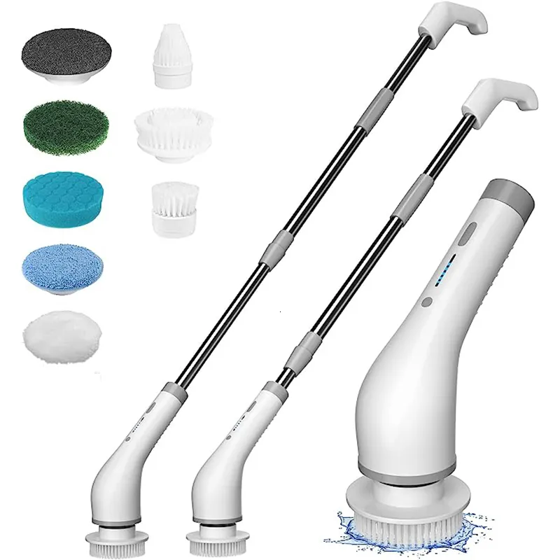 Reiniging Borstels 8 In 1 Douche Snoerloze Borstel Uitbreiding Handvat Muur Window Cleaner Badkamer Keuken Bad Tegel Scrubber Tool 230617