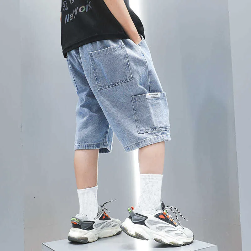 Jeans Boys Shorts Summer Children Thin Denim Pants Kids Loose Outside Wear Teenage Casual Cargo 230616