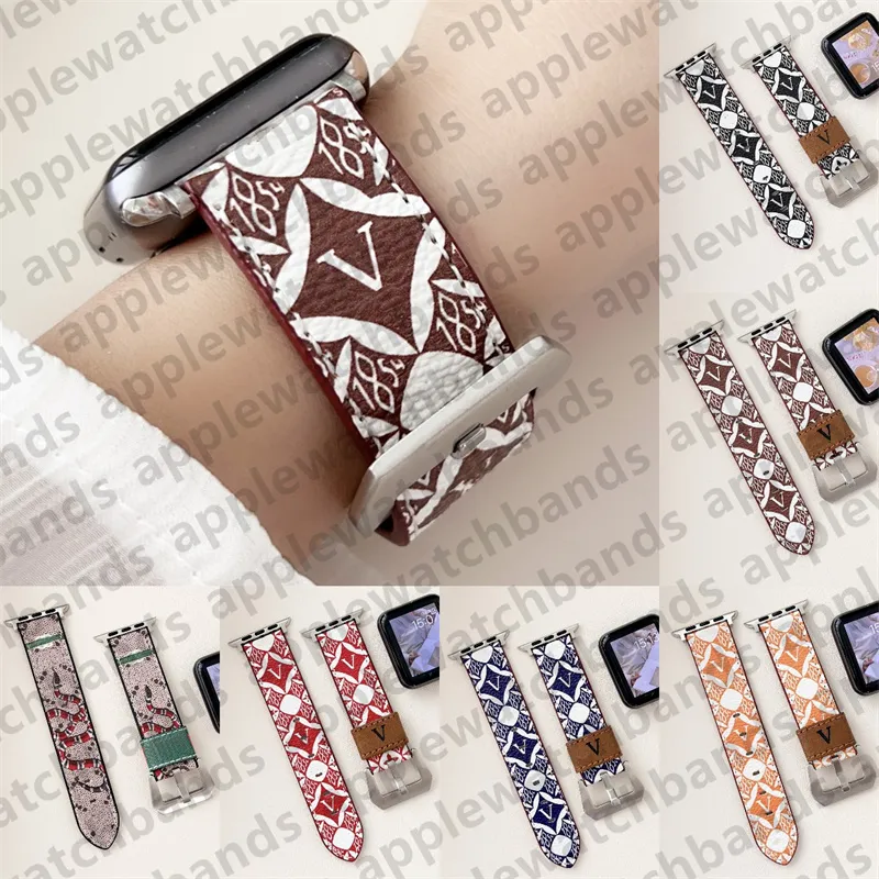 مصمم Apple Watch Band Band Iwatch Fands لـ Apple Watch Ultra Series 8 3 4 5 6 7 38mm 42mm 44mm 49mm Luxury Leather Watch Watch Strap Ap Batchbands Smart Bands