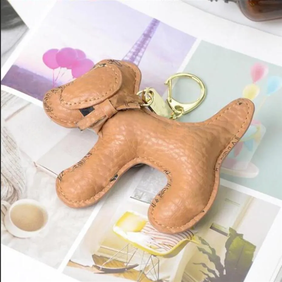 Fashion Bear Designer Key Buckle Bag Car Keychain Handmade Leather Animals Keychains Man Woman Purse Bag Pendant Accessories 16 St262y