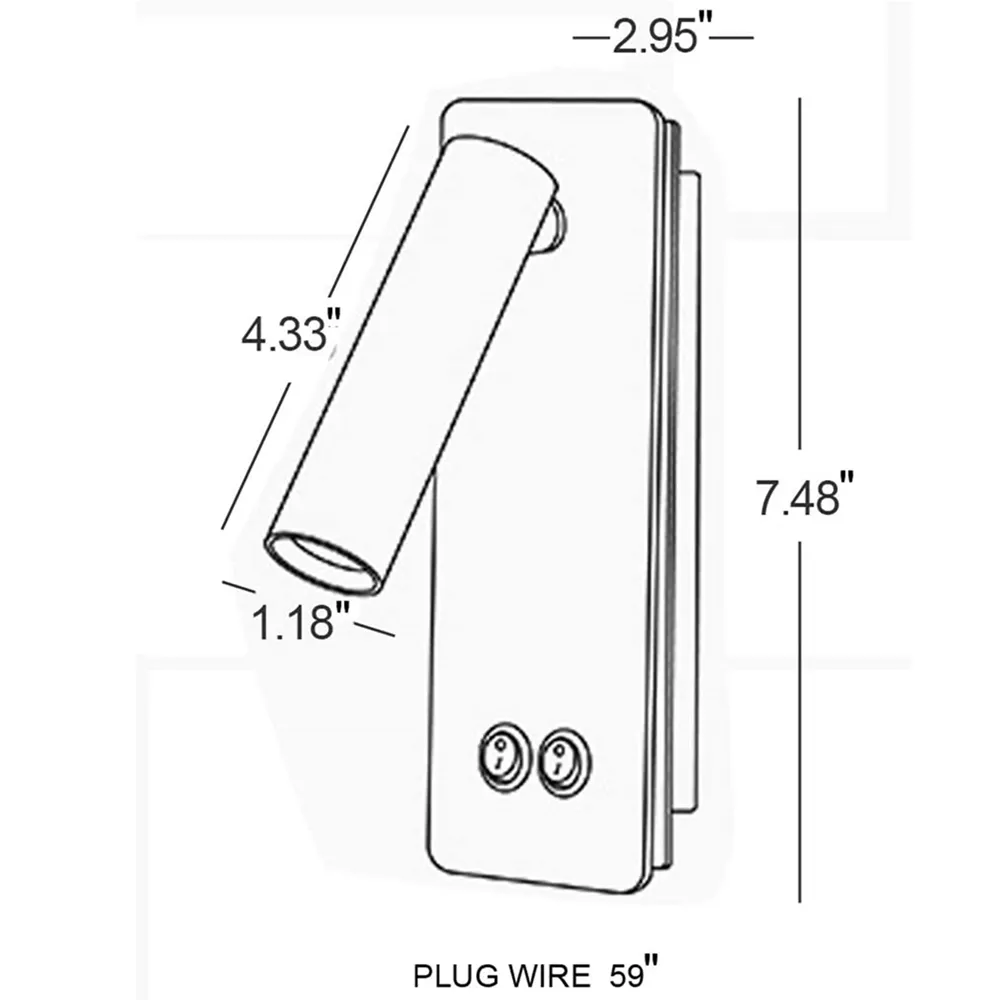 Topoch Wall Sconce Plug in with Cord Directional Reading Lamp Surface Mount Double Switched Backlight Mood Light for Bedroom Living Room AC100-240V General Lighting