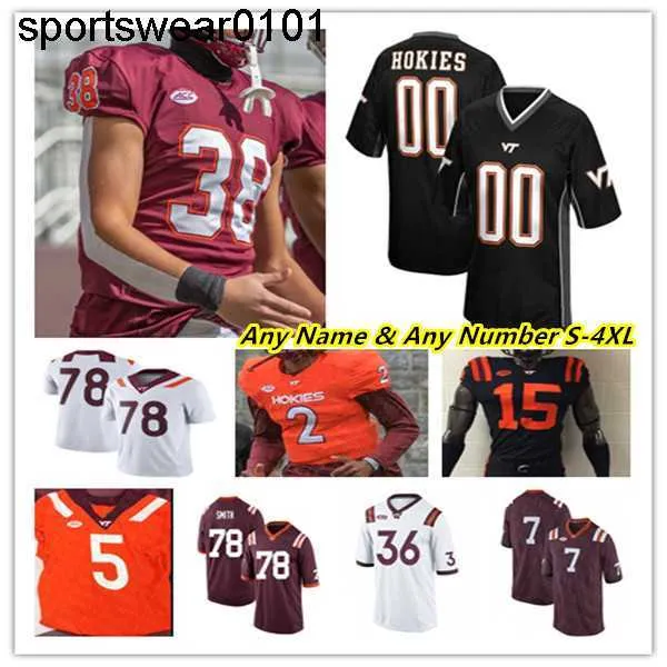 Virginia Tech Hokies VT College Football Jerseys Grant Wells Keshawn King Jalen Holston Chance Black Kaleb Smith Nick Gallo Stephen Gosnell Connor Blumrick Vick 4XL