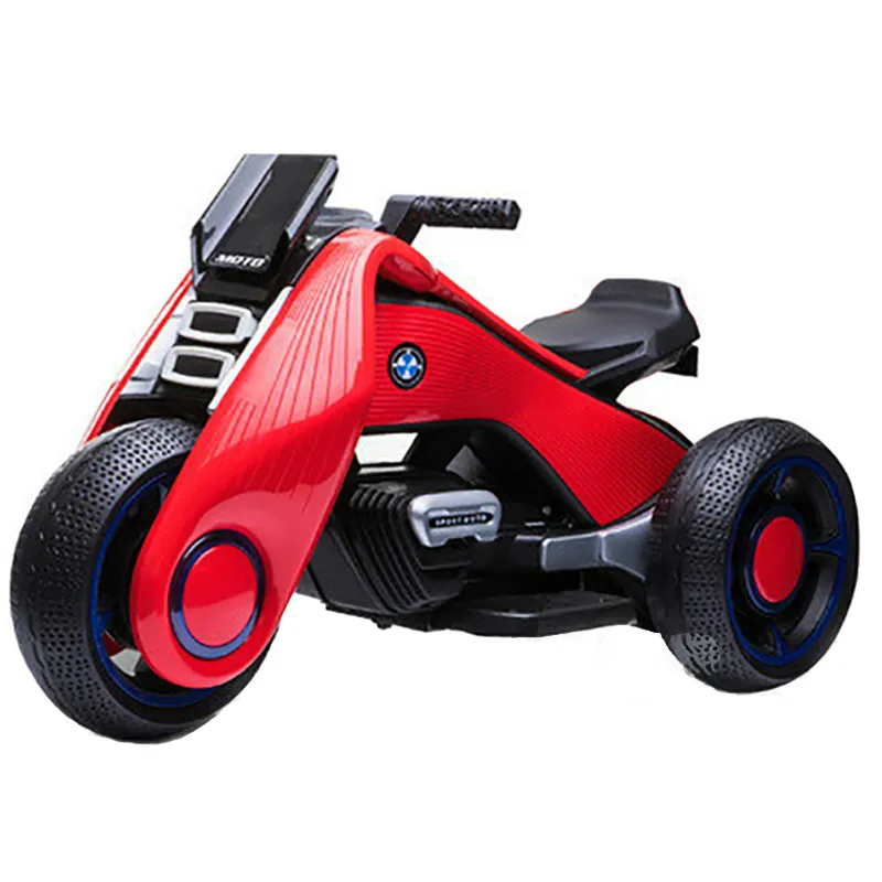 Hy Children's Electric Motorcycle 6V Battery 380W محرك واحد محرك طفل ثلاث ثلاثية الدراجات على ألعاب الأطفال الصغار للأولاد الهدايا القابلة للتخلي