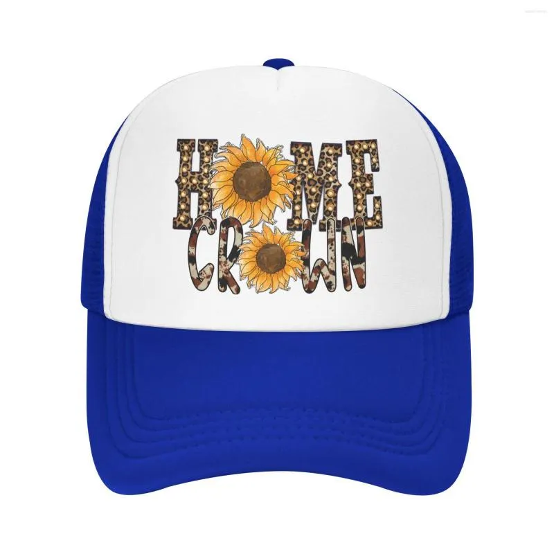 Bollmössor Hemodlad leopard och kohud Personligt Mesh Cap Men's Sorority Hat Novelty Gift Solros Ritning Flower Wing