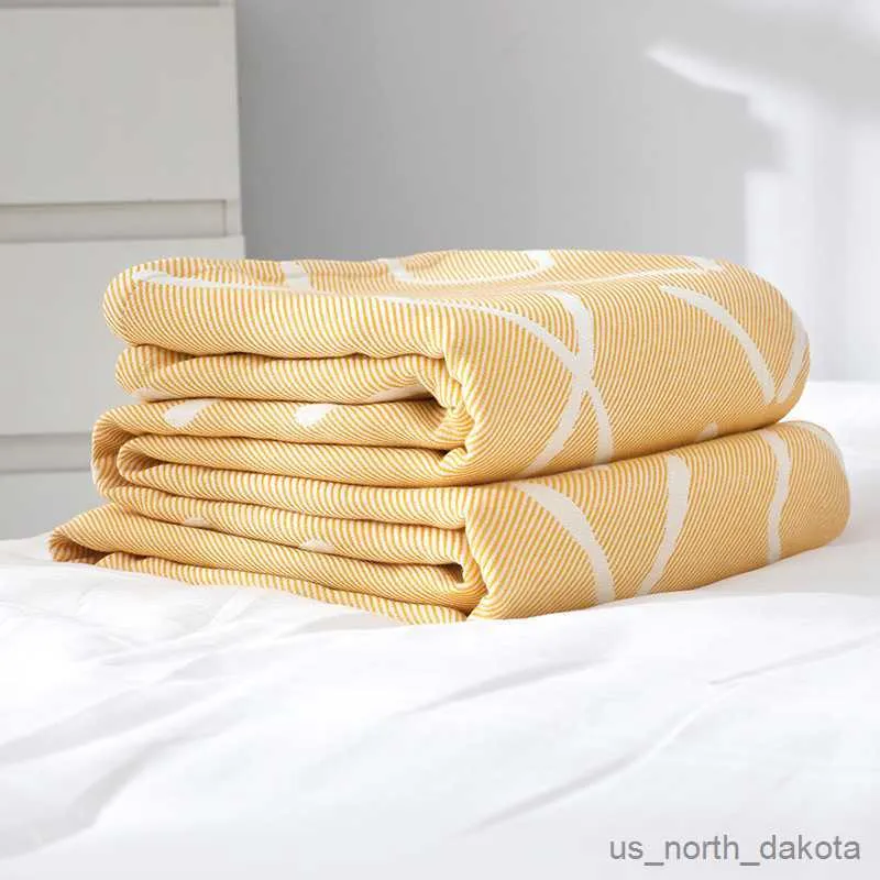 Cobertor de algodão amarelo para sofá toalha colcha para cama casa viagem moda 150*200 200*230 R230617