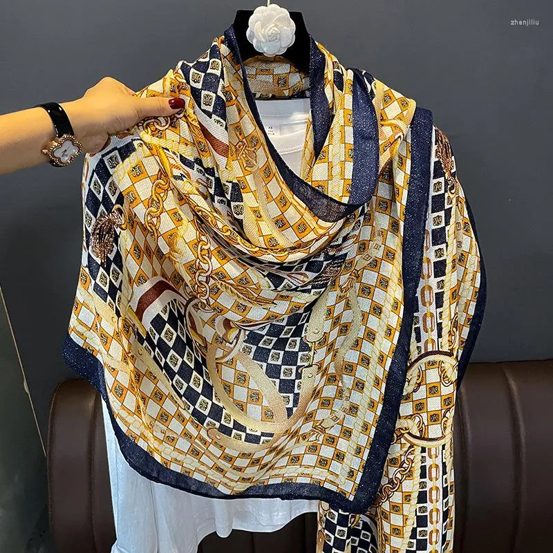 Schals 2023 Fahsion Baumwollschal für Frauen Design Strand Stolen Leinen Wrap Großer Schal Poncho Bufanda Echarpe Bandana