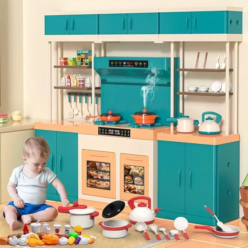 Cuisines Jouer Nourriture Enfants Simulation Cuisine Maison Jouet Deluxe Cuisine  Jouets Avec Effets Sonores Légers Pulvérisation Ustensiles De Cuisine  Enfant Cadeaux Danniversaire 230617 Du 69,61 €