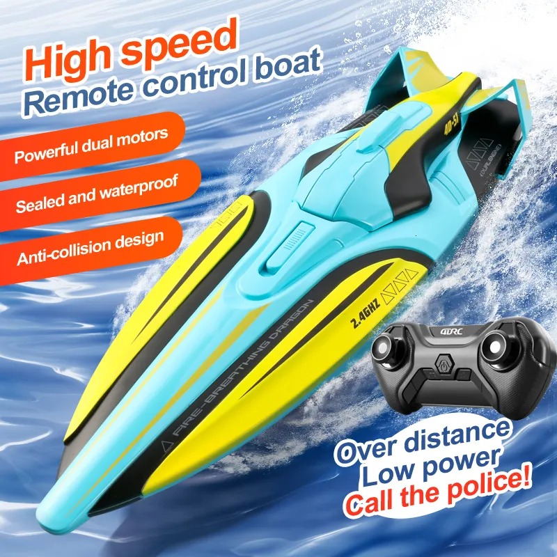 ElectricRC Boats Highspeed 30kmh Remote Control Ship Wireless Electric Long Endurance 24G Motoscafo Acqua Barca Modello Giocattoli RC per bambini 230616