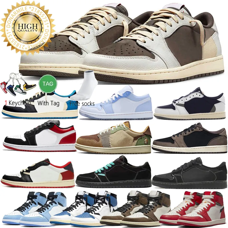 Meilleure qualité Golf 1 Low Black Phantom Cactus Jack Fragment Mens Mid Basketball Chaussures 1S Dark Reverse Moka Olive Femmes Lost and Found University Blue Panda Formateurs