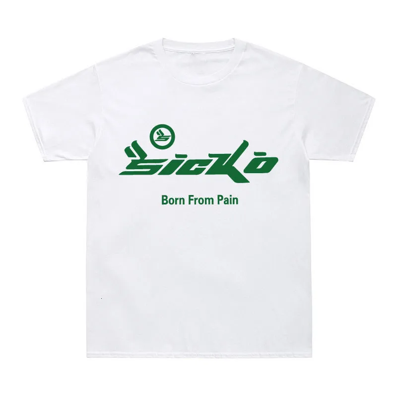 T-shirts masculinas de verão marca homem e mulher Sicko t-shirt verde Sicko Bron From Pain Letter Print T-shirt 100% algodão Hip Hop Streetwear Tops 230617