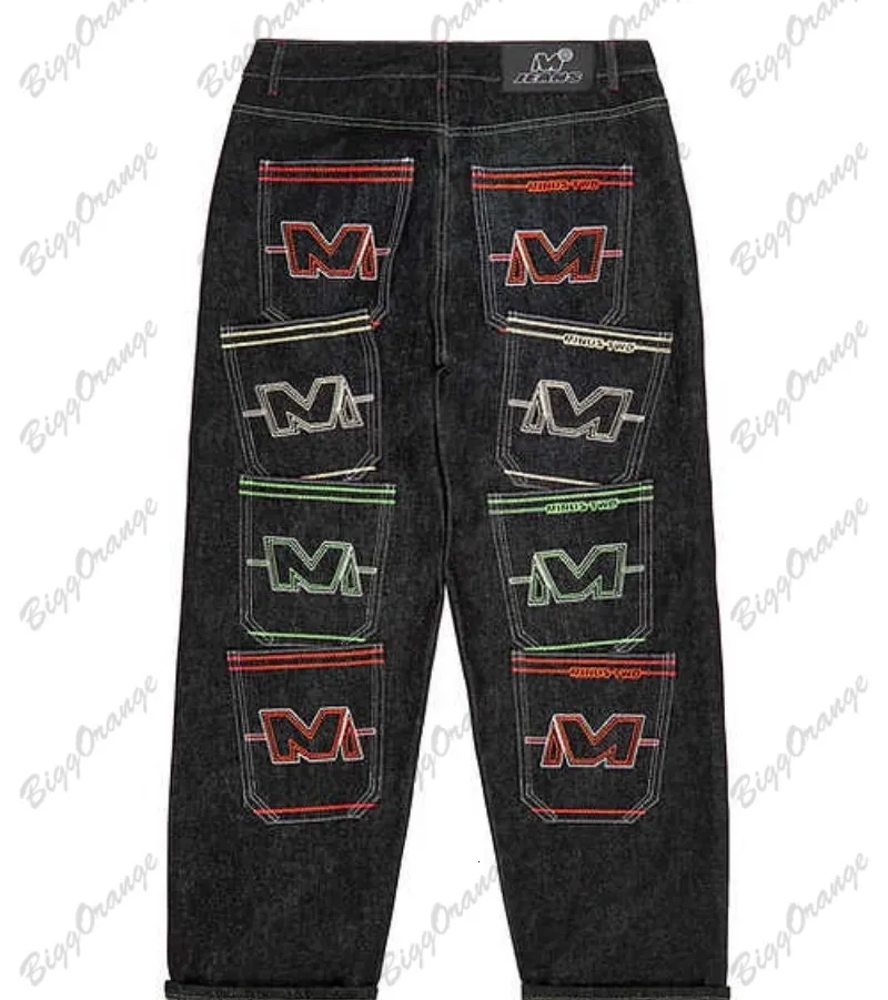 Jeans pour hommes Jeans noirs Harajuku Jeans multi-poches. the Planet Homme Vêtement Ample et Confortable Y2k Pantalon Large Coloré Multi-poches 230617