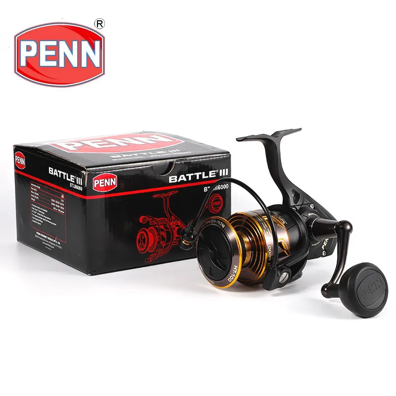 BAITCASTING REELS Penn Battle III Spinning Reel 2000 10000 Original Full  Metal Body 5 1BB Carbon Fiber Drag System Saltwater Fishing Reel 230617